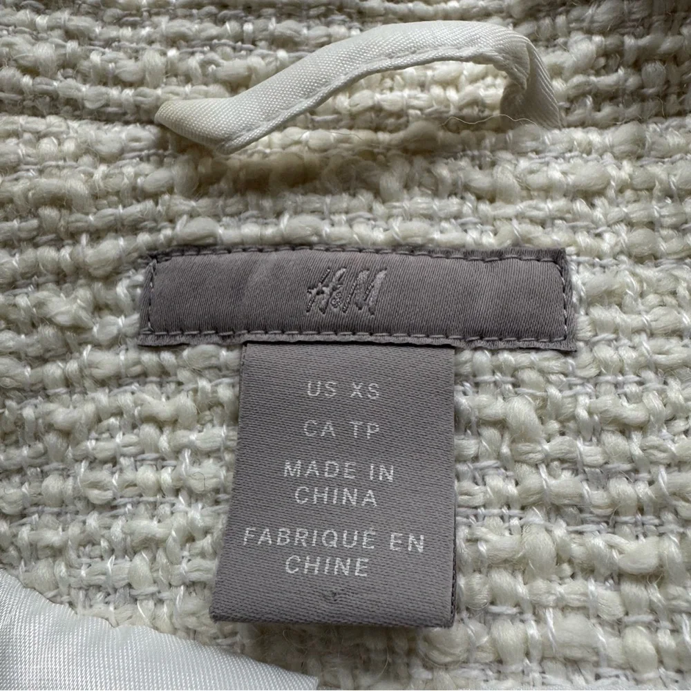 Cream Textured Jacket H&M New Without Tags Size XS - Picture 14 of 16